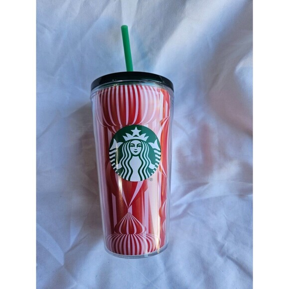Starbucks Other - Starbucks 2024‎ 16 oz. Cold Beverage Holiday Thermal Tumbler Red/Pink Ornament